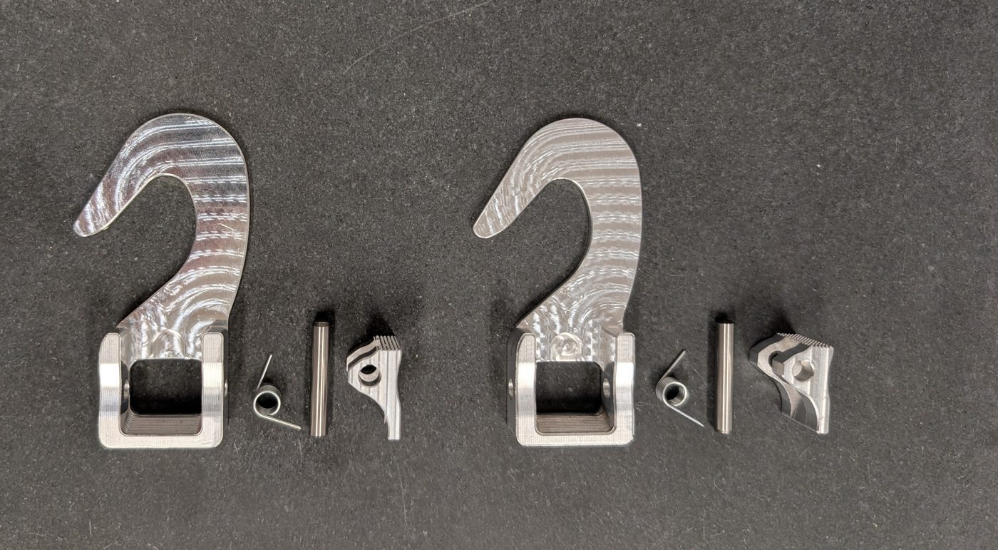 Grade 5 titanium hook prototypes